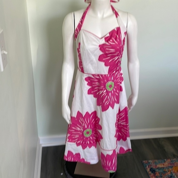 Lilly Pulitzer Dresses & Skirts - Lily Pulitzer White Pink Floral Halter Dress